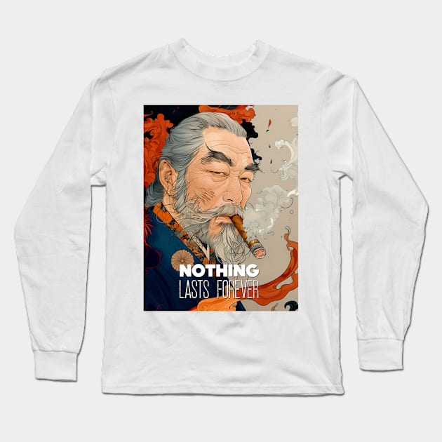 Puff Sumo: Nothing Lasts Forever, "世間は移り変わり" (Seken wa Utsurikawari) Long Sleeve T-Shirt by Puff Sumo